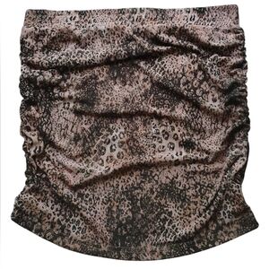 BB Dakota by Steve Madden Animal Print Skirt Mini Women Sz L Lined Ruched